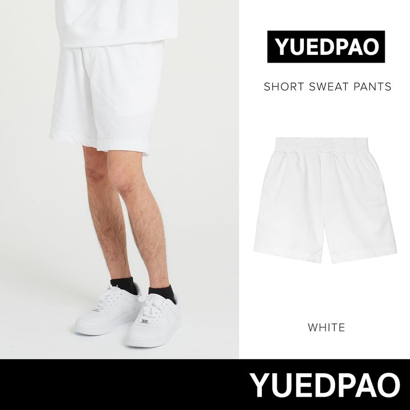 Yuedpao ยอดขาย No.1 รับประกันไม่ย้วย 2 ปี  กางเกงสีพื้น ยืดเปล่า Short pant สี White