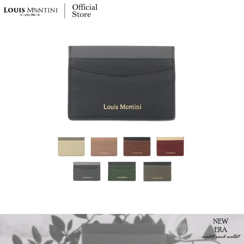 Louis Montini (New Era) กระเป๋าใส่บัตรเครดิต หนังวัวแท้ หนังวัววอลเลซ WK35