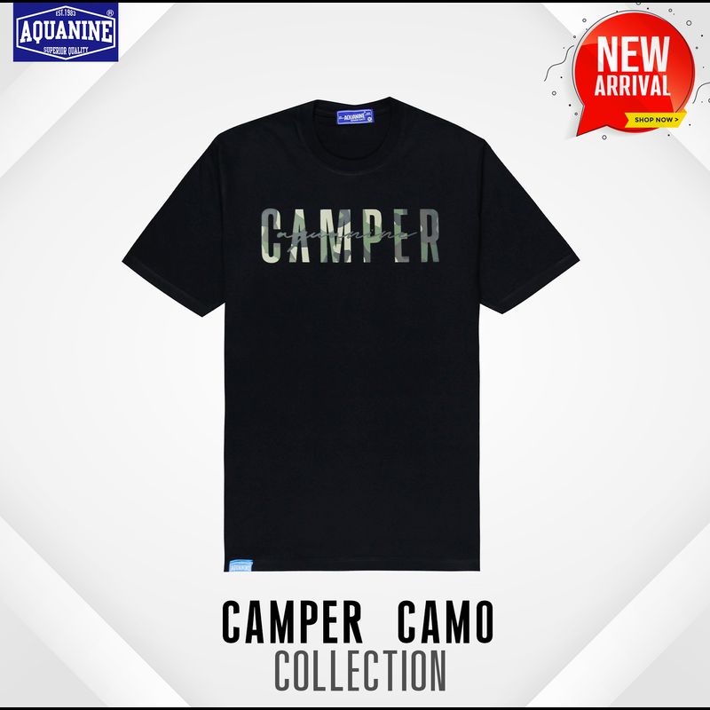 AQUANINE เสื้อยืด รุ่น CAMPER CAMO เสื้อแคมป์ปิ้ง  ลิขสิทธิ์แท้