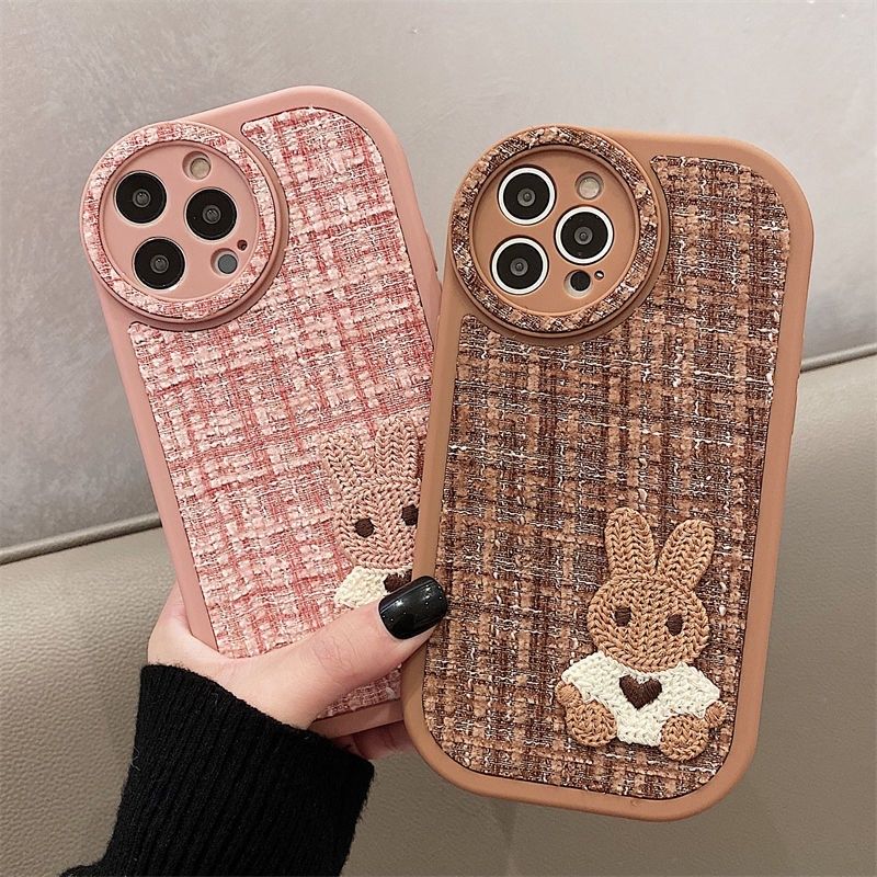 เคสโทรศัพท์มือถือ ผ้าสักหลาด ลายกระต่าย ขนาดเล็ก สําหรับ IPhone 12 13 14 11 Pro Max X Xs Max Xr gftrl