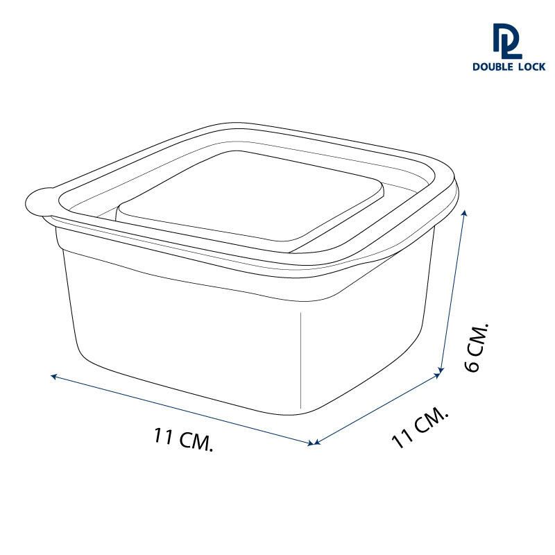 Double Lock กล่องใส่อาหาร กล่องถนอมอาหาร กล่องพลาสติก 6 ชิ้นรวมฝา (3 กล่อง) รุ่น 31322 ความจุ 650 ml.