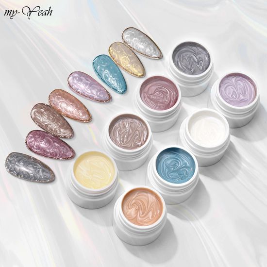 Myyeah 5ml เปลือกด้ายเจลเล็บ 8 สี Glitter Pearly กึ่งถาวรเล็บ Soak Off UV เจลเคลือบเงา DIY เล็บเครื่องมือ