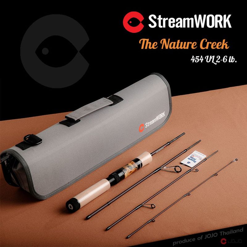 [กรอกโค้ด ES3OZEFK ลด10% max 500.-] คันเบ็ด 4 ท่อน สตรีมเวิร์ค StreamWORK The Nature Creek 454 UL 2-6lb. พร้อมกระเป๋า