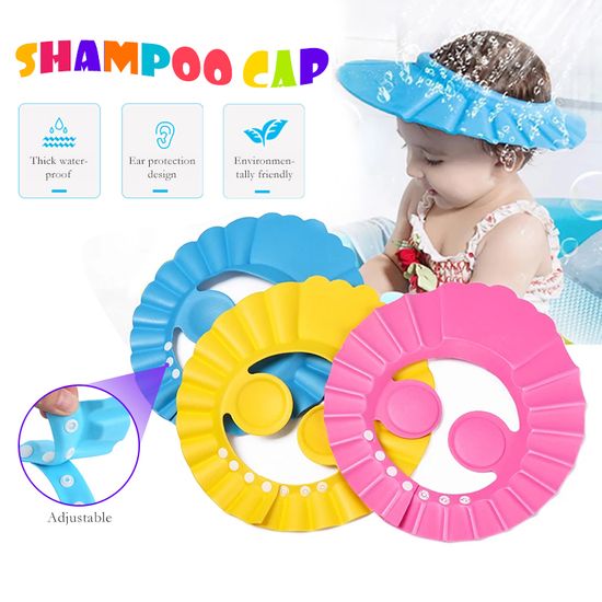 หมวกใสอาบน้ำเด็ก หมวกอาบน้ำเด็ก หมวกสระผมเด็ก baby shower cap หมวกกันแชมพูเข้าตา หมวกอาบน้ำเด็กแบบมีที่ปิด​หู อุปกรณ์อาบน้ำเด็ก ของใช้เด็ก MY223