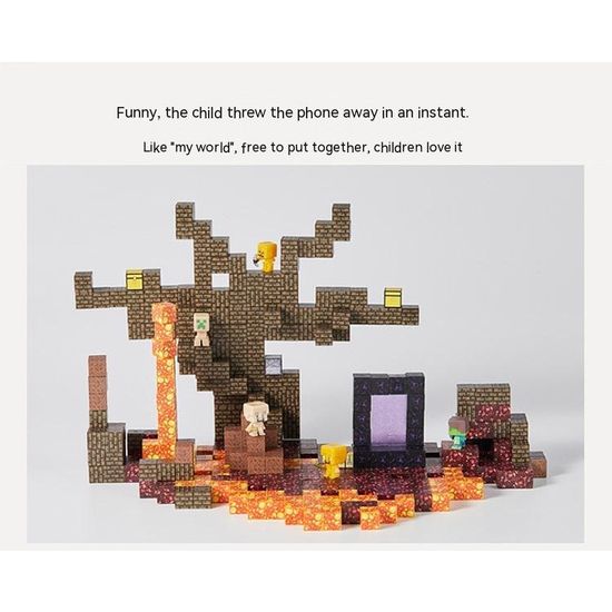 ของเล่นบล็อกตัวต่อแม่เหล็ก รูป Minecraft Ore Merchandise DIY