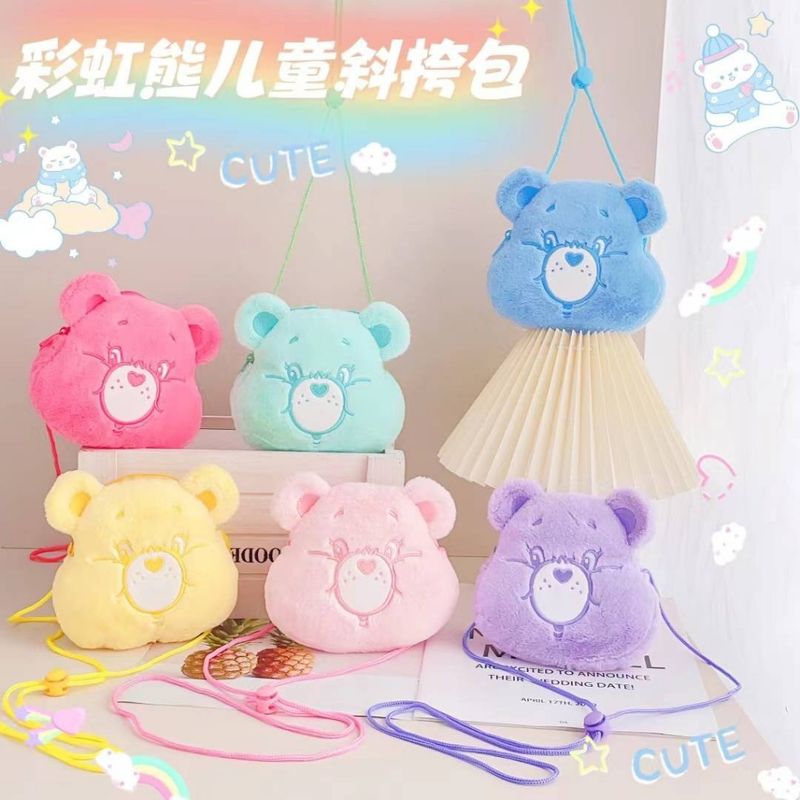 กระเป๋าแคร์แบร์ Care Bears Mini Bag แบบมีสายสะพายข้าง ปรับความยาวได้ตามต้องการ ขนาด 15×12 cm พร้อมส่งครบ 6 สี ตามภาพ