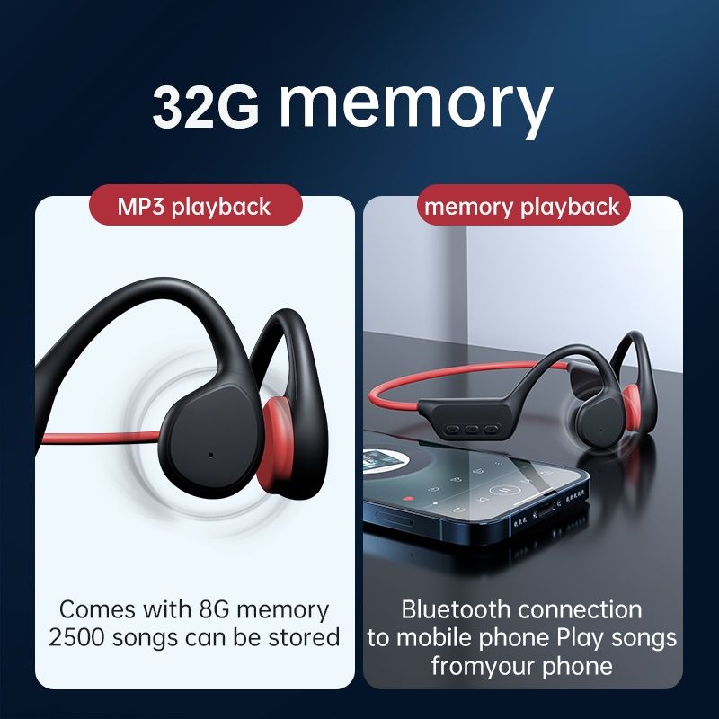 X7 หูฟังนํากระดูกว่ายน้ําหูฟังบลูทู ธ TWS 32GB เครื่องเล่นเพลง MP3 IPX8 หูฟังกันน้ําฟิตเนสชุดหูฟังกีฬา