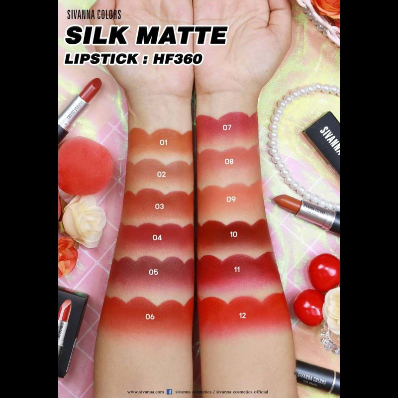 Sivanna Colors Silk Matte HF360 ซีเวียน่า ลิปแมท ลิปสติกเนื้อแมท ลิปสติก เนื้อแมท ลิปเนื้อแมท ลิปสิวันนา