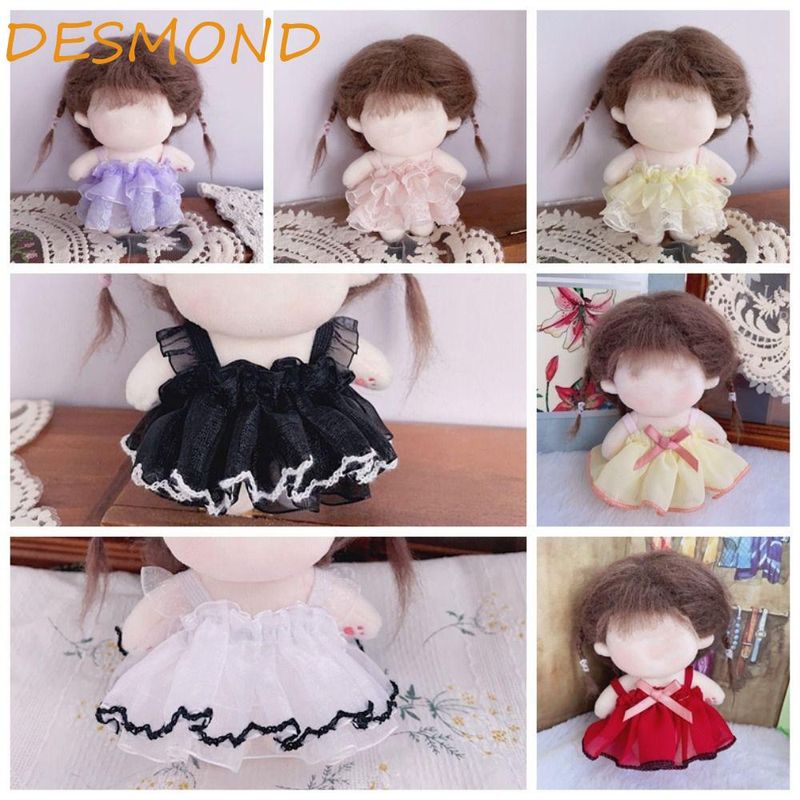 Desmond 12BJD ชุดเอี๊ยมกระโปรงเจ้าหญิง แต่งขอบลูกไม้ สีดํา 10 ซม. อุปกรณ์เสริม สําหรับตุ๊กตา