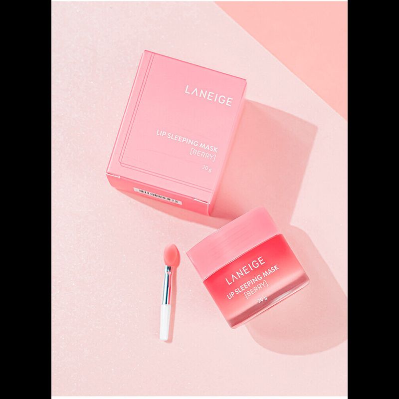 LANEIGE Lip Sleeping Mask (Berry) 20g. ลาเนจ ลิป สลีปปิ้ง มาส์ก มินิ กลิ่นเบอร์รี่ ลิปมันบำรุงปาก สีชมพู ลิปมัน เพิ่มความชุ่มชื้น ริมฝีปากนุ่ม เรียบเนียน