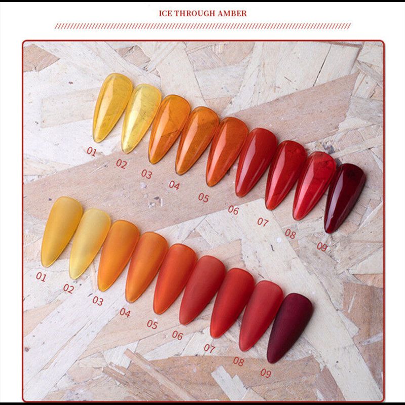 สีเจลแบบใส kale plus เซ็ตสี ice amber สีทาเล็บ ต้องอบ พร้อมส่ง