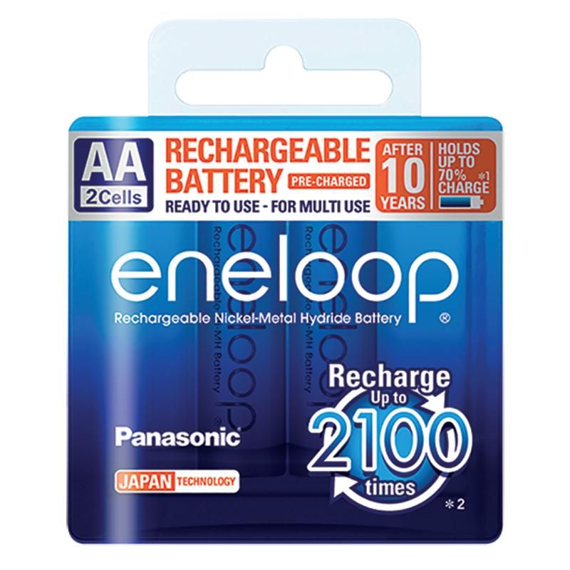 Panasonic ถ่านชาร์จ (eneloop) AA (แพ็ค 2/4 ก้อน) 1.2V/2000 mAh