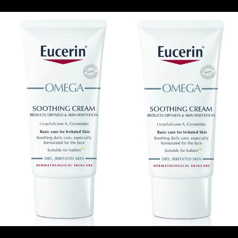 Eucerin Omega Soothing Cream ยูเซอรีน โอเมก้า ซูทติ้ง ครีม 50ml. (2หลอด)