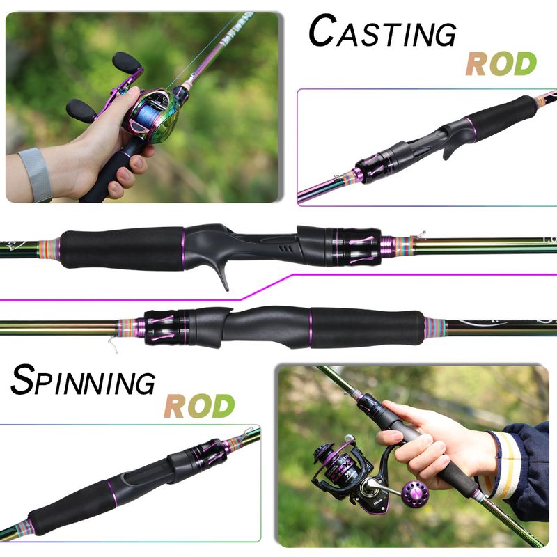 Sougayilang คันเบ็ดตกปลา M Power angling rod 2 ส่วน Spinning / Casting Fishing Combo สําหรับน้ําจืด Pancing