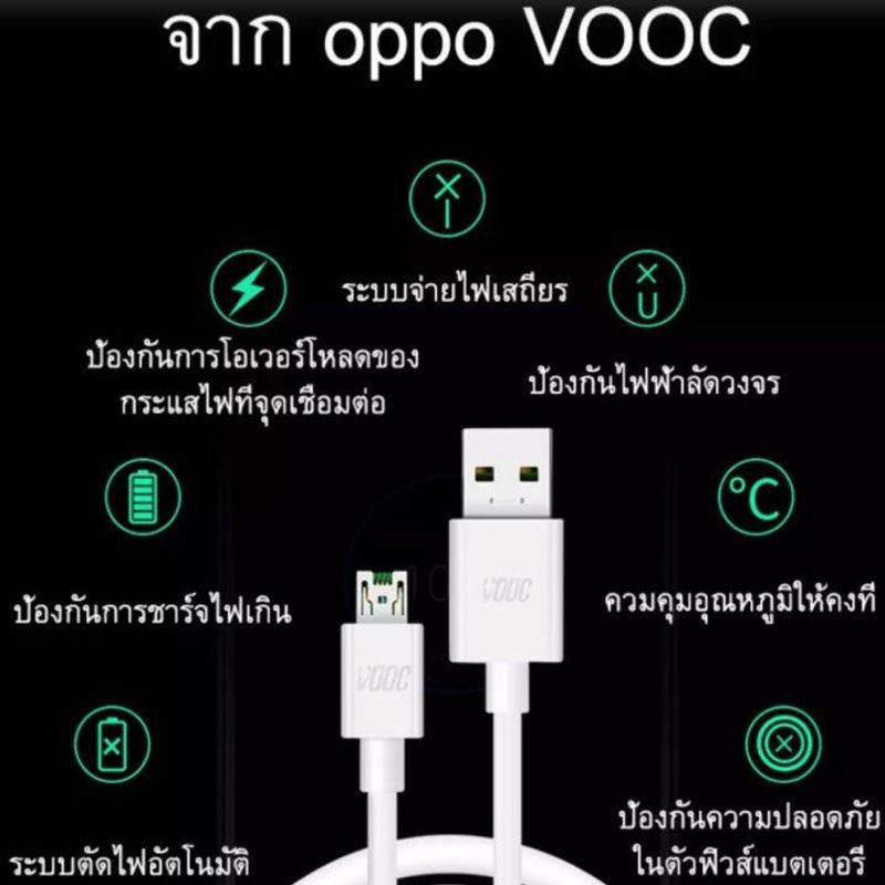 kinkong⚡ชุดสายชาร์จ OPPO SUPER VOOC แท้ 100%  สายชาร์จ Micro USB+หัวชาร์จ 5V4A ชุดชาร์จ oppo แท้ VOOC Charger สายชาร์จเร็ว oppo fast charge รองรับ R15 R11 R11S R9S A77 A79 A57 R9 DL118 F9