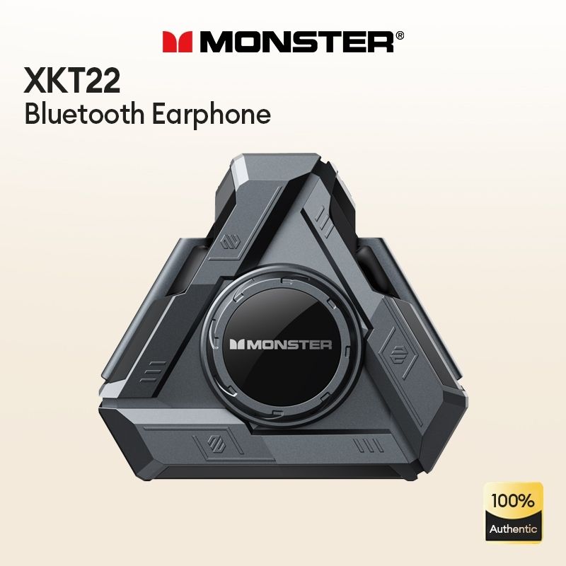 Monster XKT22 TWS Wireless Bluetooth Earphone  หูฟังไร้สายบลูทูธ 5.4 หูฟังเอึยร์ หูฟังเกมมิ่ง หูฟังกีฬา ชุดหูฟังพร้อมไมโครโฟน ฟังเพลง รับสายได้ การออกแบบรูปสามเหลี่ยมหมุน หูฟังไร้สายแท้ สินค้าขายดี