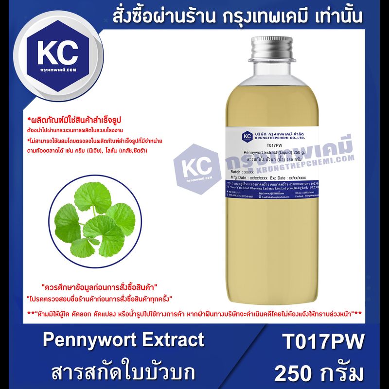 Pennywort Extract (Liquid) : สารสกัดใบบัวบก (น้ำ) (T017PW)