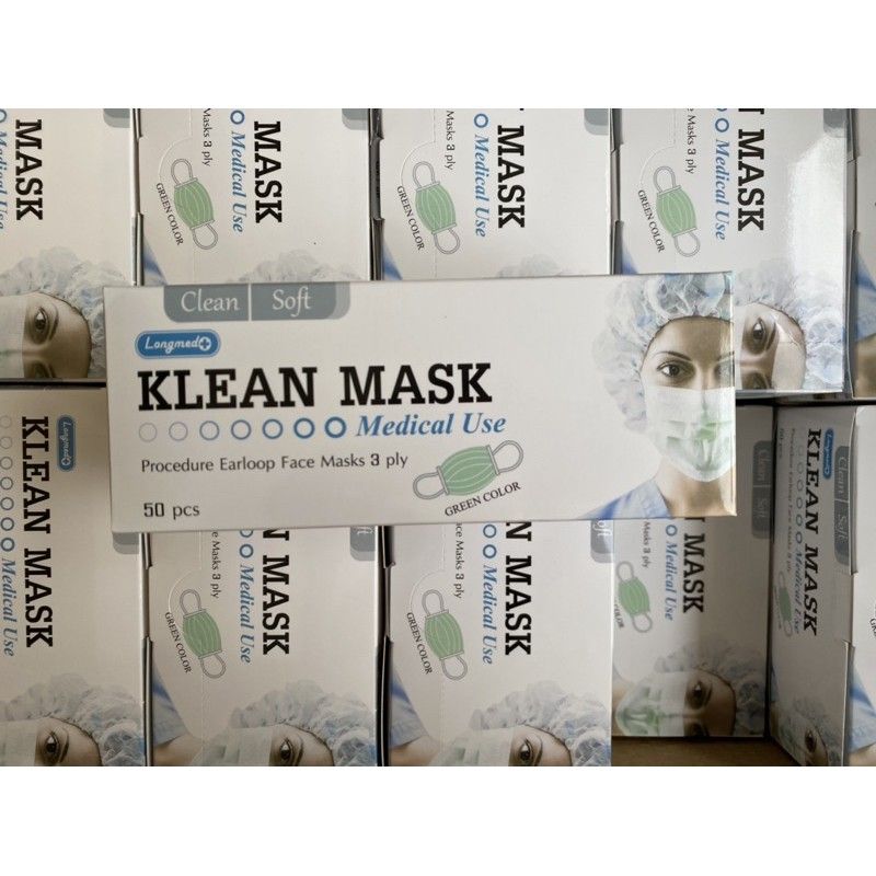 หน้ากากอนามัย ASTM Level3 Klean mask 3ชั้น50ชิ้นต่อกล่อง พร้อมส่ง เกรดการแพทย์ ใช้ในโรงพยาบาล