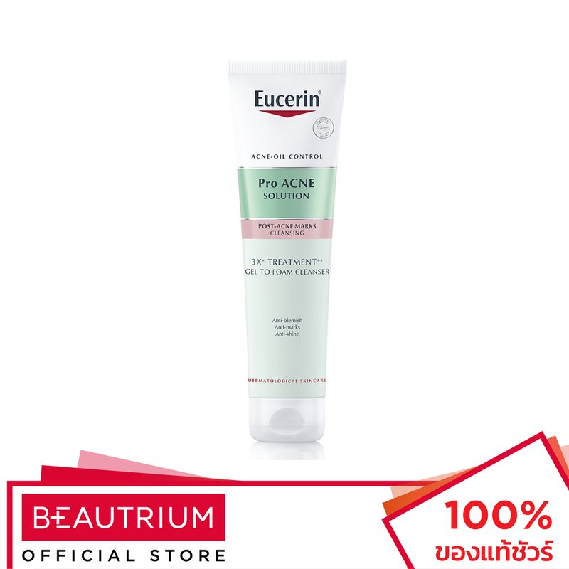 EUCERIN Pro Acne Solution 3X Treatment Gel to Foam Cleanser ผลิตภัณฑ์ทำความสะอาดผิวหน้า 150ml