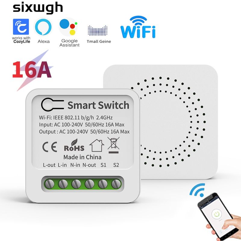 สวิตช์อัจฉริยะ wifi smart switch ขนาดเล็ก รองรับ Alexa google ควบคุมด้วยเสียงในบ้าน