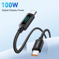 Essager 7A 100W USB A To Type C To C แสดงสาย PD สายชาร์จเร็วสำหรับ Xiaomi Poco3 Samsung Huawei