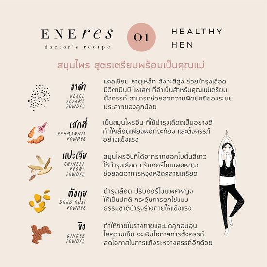 เซตเตรียมพร้อมเป็นคุณแม่ (2Free1) ENEres01 (Healthy Hen) เตรียมเป็นคุณแม่ บำรุงเลือด บำรุงไข่ เตรียมผนังมดลูกให้แข็งแรง