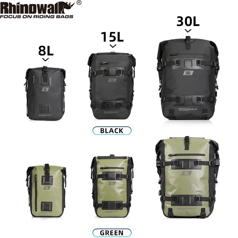 Rhinowalk กระเป๋ากันน้ํา 8 ลิตร - 30 ลิตร สําหรับติดอานเบาะหลังรถจักรยานยนต์วิบาก