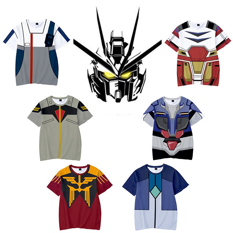 Gundam เสื้อยืดแขนสั้นคอสเพลย์ Strike Aegis Blitz เครื่องแต่งกายวันเกิด Yubangcar1.Ph