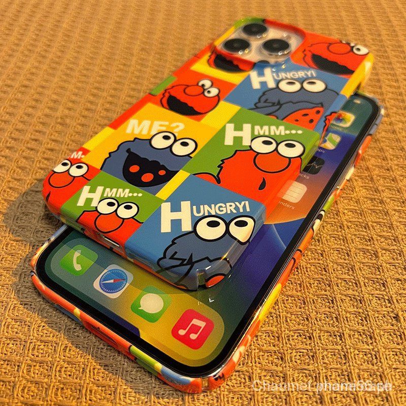 เคสโทรศัพท์มือถือแบบแข็ง กันกระแทก ลาย Sesame Street สําหรับ iPhone 11 12 13 14 15 pro MAX 11Promax 13Promax 14Promax xr XS MAX 7 8 plus TO4V