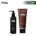 AloEx Black Shampoo 1 ขวดและ AloEx Hair Mask 1 หลอด เซตแชมพูและทรีทเม้นท์บำรุงเส้นผม ลดผมขาดร่วง สำหรับผมแห้งเสีย-ผมทำสี