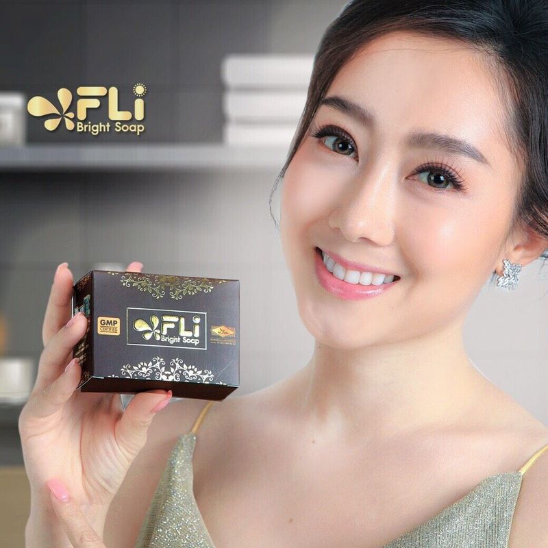 FLI Bright Soap สบู่เอฟแอลไอ ไบร์ท โซฟ 120 กรัม สบู่สมุนไพร  สบู่แก้ผืนคัน สบู่fliของแท้ ส่งด่วน