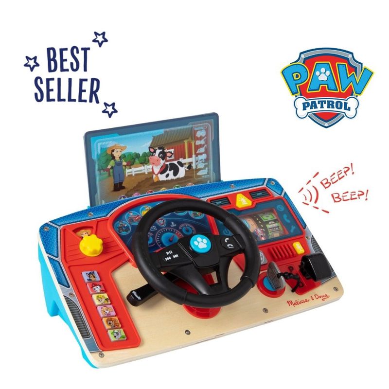 Paw Patrol พวงมาลัยของเล่น ลูกเล่นเพียบ Rescue Mission Dashboard Melissa Doug 33275 ของเล่นรถ