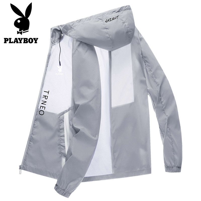 PLAYBOY เสื้อผ้ากันแสงแดดสำหรับฤดูร้อนเสื้อกันแดดปกป้องแสงยูวีเสื้อแฟชั่นสำหรับวัยรุ่นผ้าบางมากระบายอากาศได้ดี