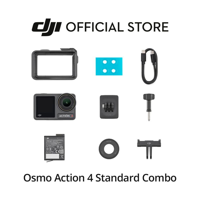 DJI Osmo Action 4 - Action Camera | กล้องแอคชั่น กล้องดำน้ำ | เซ็นเซอร์ขนาด 1/1.3 นิ้ว 4K/120fps FHD | กันน้ำได้ลึก 18 ม