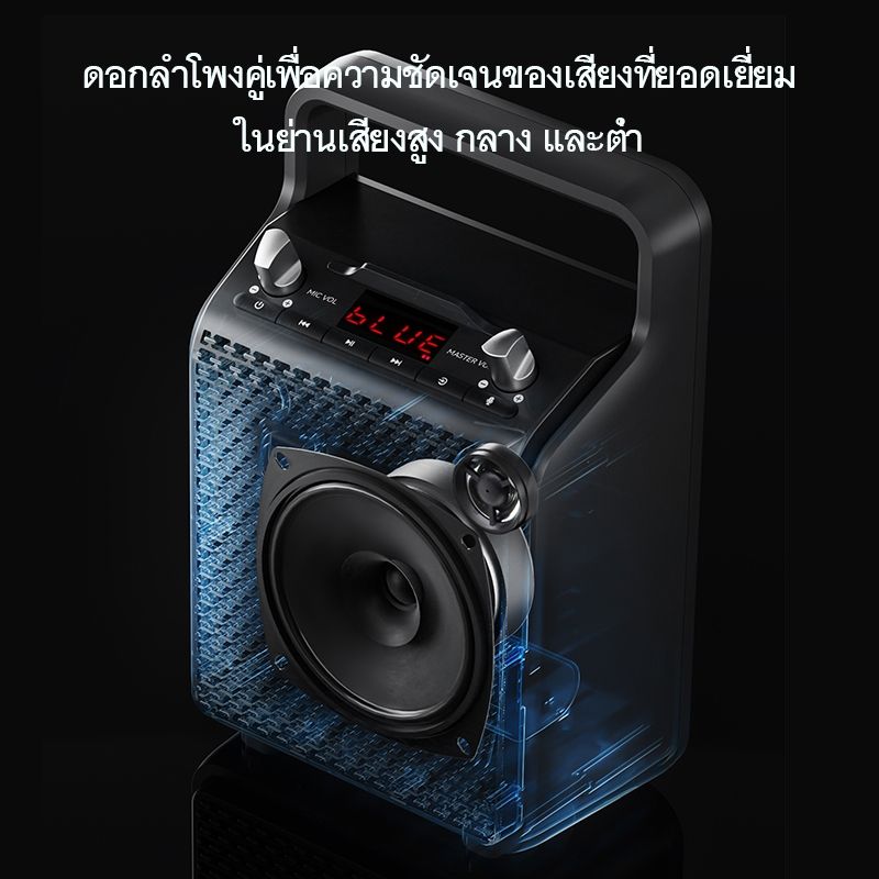 Edifier PP205 ลำโพงคาราโอเกะ Bluetooth 5.0 แบบพกพา ดอกลำโพงคู่ หน้าจอ LED เวลาเล่น OVER 8Hr Record & Play functions Multiple Inputs ลำโพงกลางแจ้ง