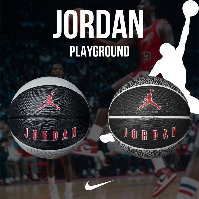 Nike ไนกี้ ลูกบาสเก็ตบอล เบอร์ 7 Bas RB Jordan Playground 8P J.000.1865.041 / J.100.8255.055 แถมฟรี!!! ที่สูบมือแบบพกพา