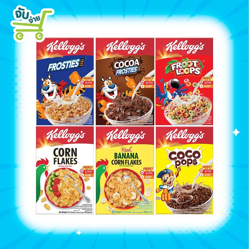 Kellogg's Froot Loops Corn Flakes เคลล็อกส์ ฟรูตลูปส์ อาหารเช้า ซีเรียลธัญพืช 300 g. post general mi