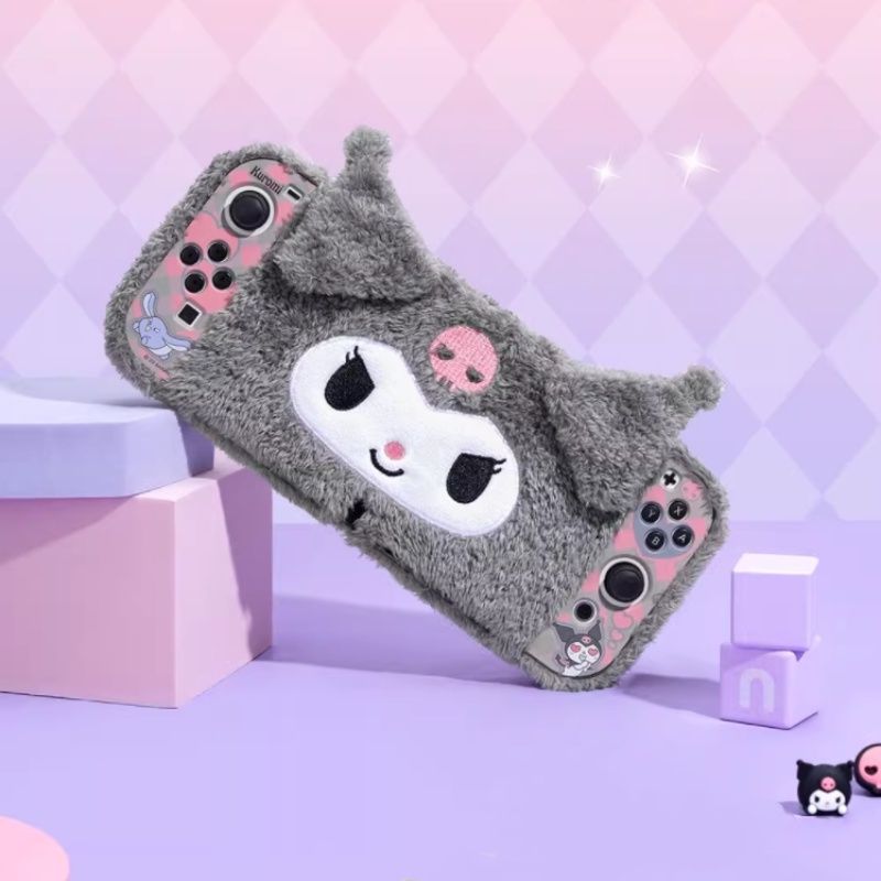 Geekshare Sanrio Themed Kuromi เคสป้องกัน ผ้ากํามะหยี่ขนนิ่ม สําหรับ Nintendo Switch OLED