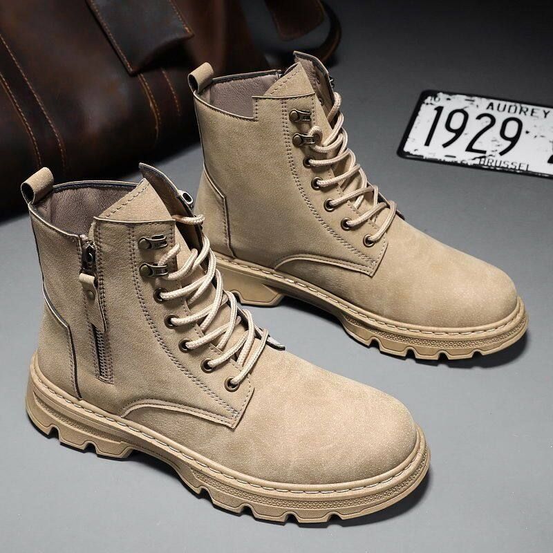 รองเท้าบูตมาร์ตินสำหรับผู้ชายSepatu BOOT Pendek แฟชั่นสไตล์เกาหลีระบายอากาศได้ดีใหม่สำหรับฤดูหนาว2022