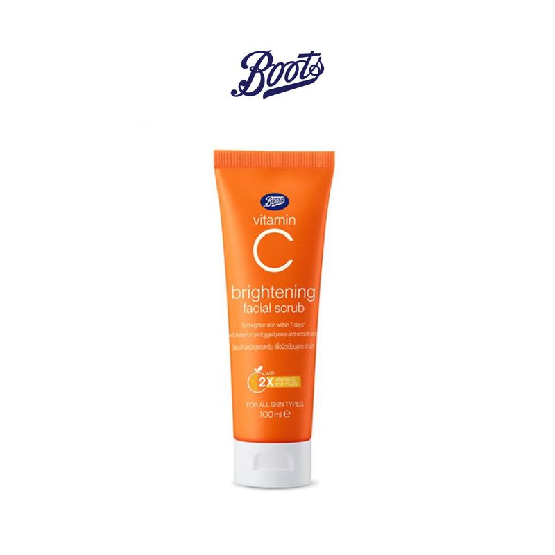 Boots Vitamin C Brightening Facial Scrub บู๊ทส์ วิตามิน ซี ไบร์ทเทนนิ่ง เฟเชี่ยล สครับ 100 มล.