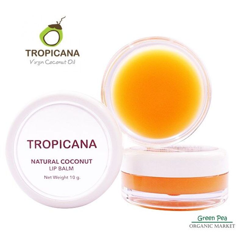 Tropicana  ลิปบาล์มบำรุงริมฝีปากน้ำมันมะพร้าว สูตร NON PRESERVATIVE กลิ่น MANGO SPIRIT ขนาด 10 G