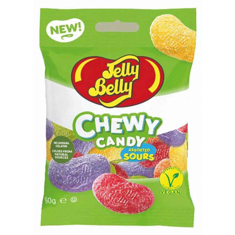 Jelly Belly Chewy Candy Sour เจลลี่เบลลี่ ชิววี่ แคนดี้ ซาว 3 แบบ 60 กรัม haribo yupi