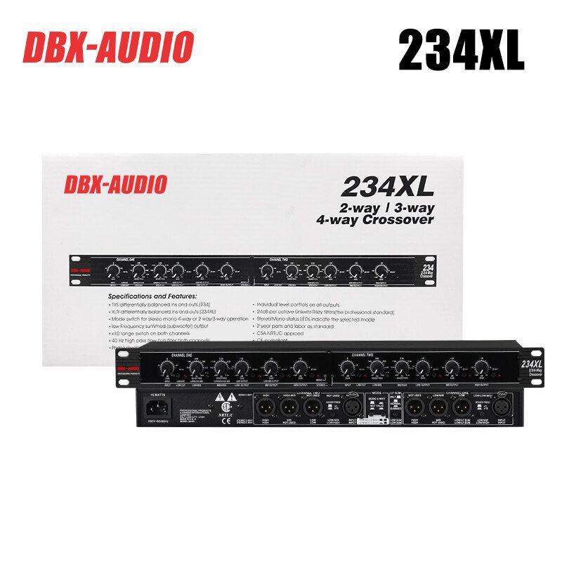 DBX-AUDIO 386XL/223XS/XL 234XS/XL/238XL Divider สเตอริโอสามตัว Divider สเตอริโอสี่ตัว Mono สมดุลอินพุตและเอาต์พุต TRS หรือ XLR สเตอริโอหรือซับวูฟเฟอร์คอมโพสิตสามารถเลือกได้โดยการเพิ่มช่องสัญญาณ