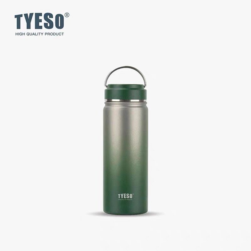 รุ่นใหม่ล่าสุด แก้วเก็บอุณหภูมิ Tyeso พร้อมหูหิ้ว ขนาด530ML-750MLแก้วเก็บอุณหภูมิร้อนเย็นได้นานสูงสุด8-12ชั่วโมง Tyesoแท้% รุ่นTS-8852-8853