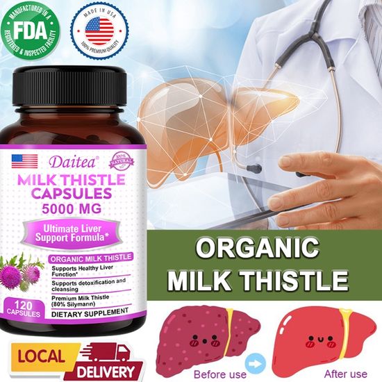 Milk Thistle - อาหารเสริมตับ และคลีนซิ่ง เพื่อสุขภาพ - 120 แคปซูลมังสวิรัติ