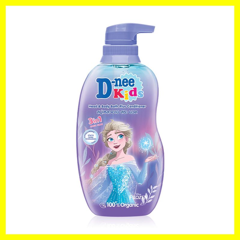 ดีนี่ คิดส์ สบู่เหลว อาบ สระ นวด ทำความสะอาดอย่างอ่อนโยน สูตร 3in1 D-nee Kids Head & Body Bath Plus Conditioner 3in1 380ml #Magic Snow