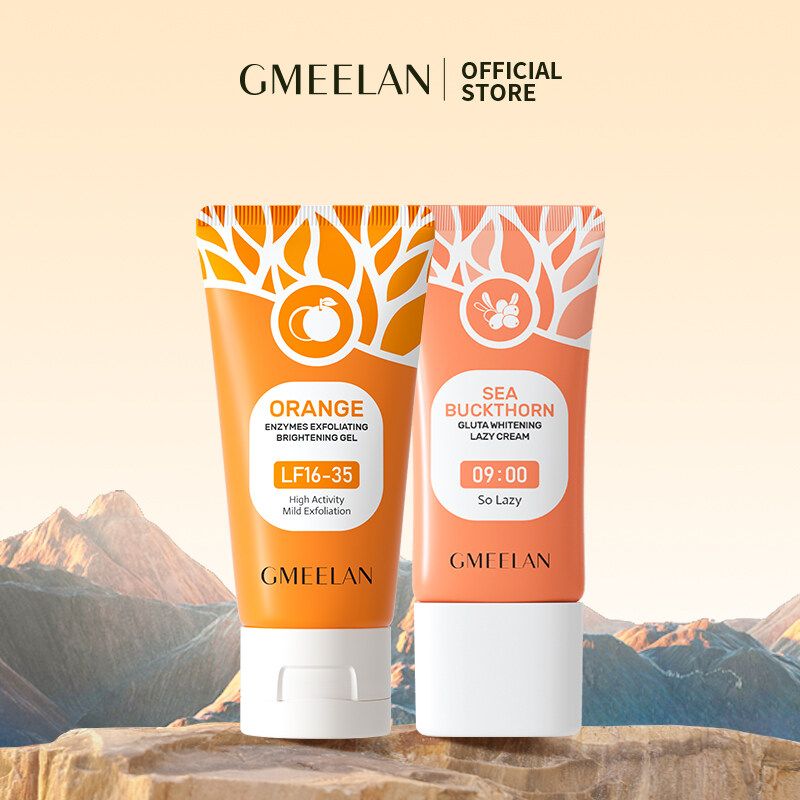 Gmeelan ซีบัคธอร์น กลูต้า ไวท์เทนนิ่ง เลซี่ ครีม ครีมไวท์เทนนิ่ง แต่งหน้าอย่างรวดเร็ว แต่งหน้าติดทนนาน Gmeelan เจลผลัดเซลล์ผิวด้วยเอนไซม์สีส้ม ขัดผิวอย่างอ่อนโยน เจลขัดผิว เจลขัดผิวหน้า เจลขัดผิวหน้า รวดเร็วและไม่เป็นอันตราย 30g+50g