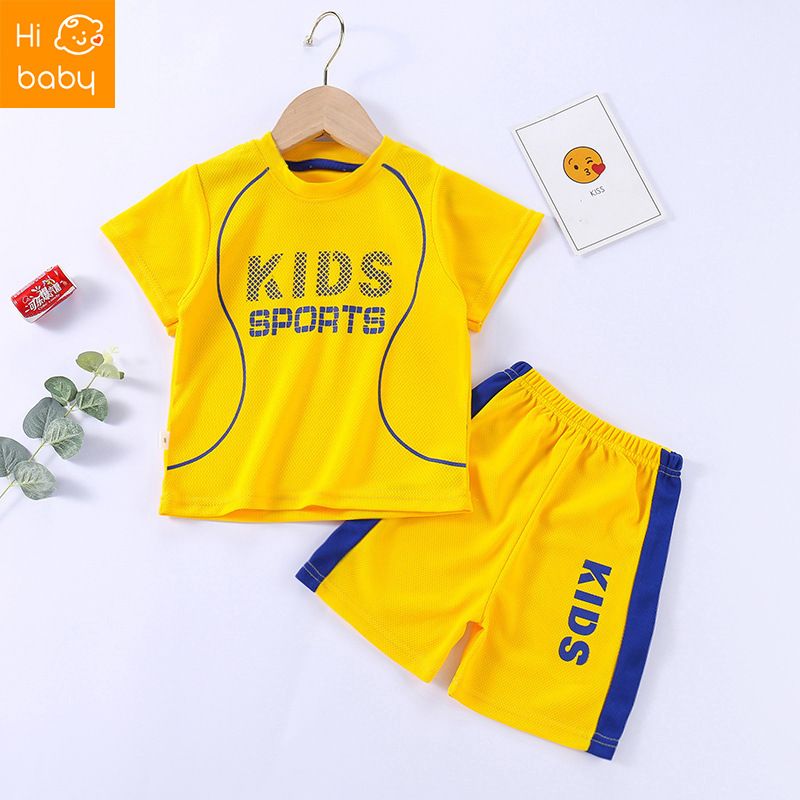 Summer Childrens Short-sleeved Sportswear suit Boys Sportswear Girls Quick-drying Breathable Shorts Large Childrens Clothing