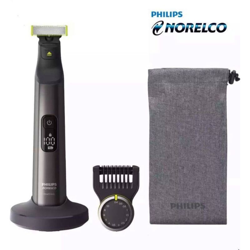 Philips Norelco OneBlade Pro เครื่องตัดผมไฮบริด แบบชาร์จไฟ และเครื่องโกนหนวด QP6550 QP6651