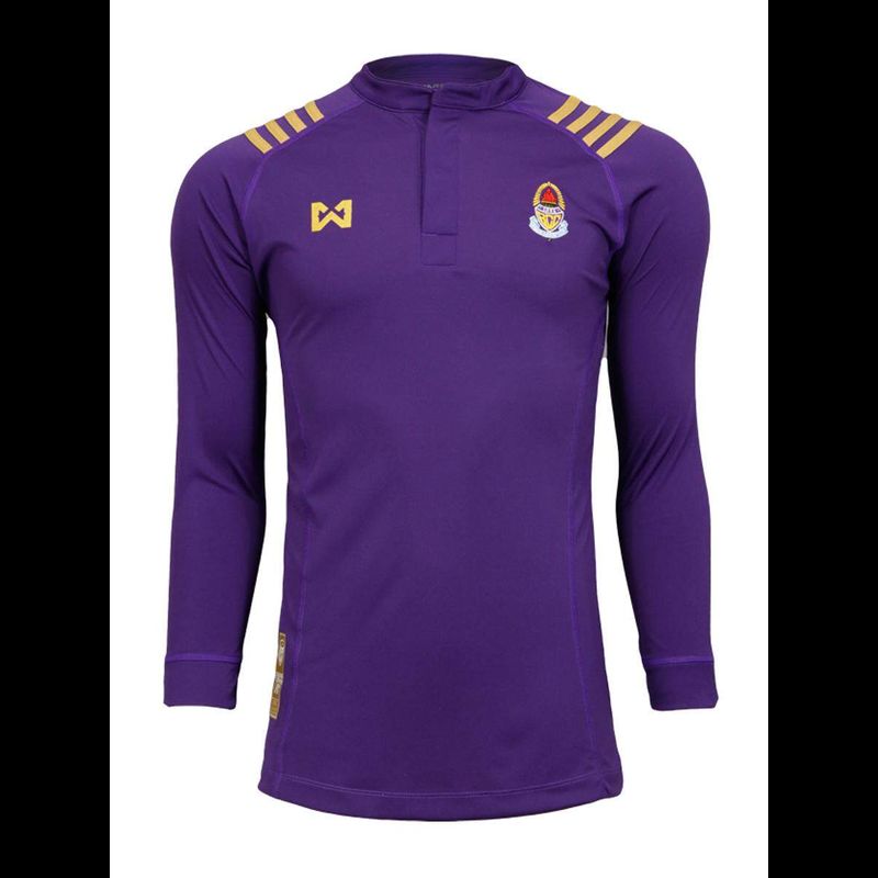 WARRIX เสื้อโปโลคอจีนแขนยาวมีปักBCC WA-17BCF-52M-ม่วงทอง-VN